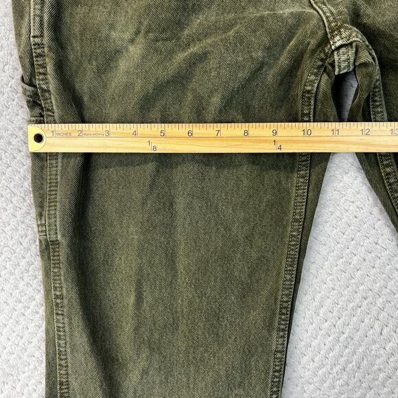 Abercrombie & Fitch Mens Carpenter Pants Olive Authentic Rigid Denim Loose 31x30 - Picture 10 of 13